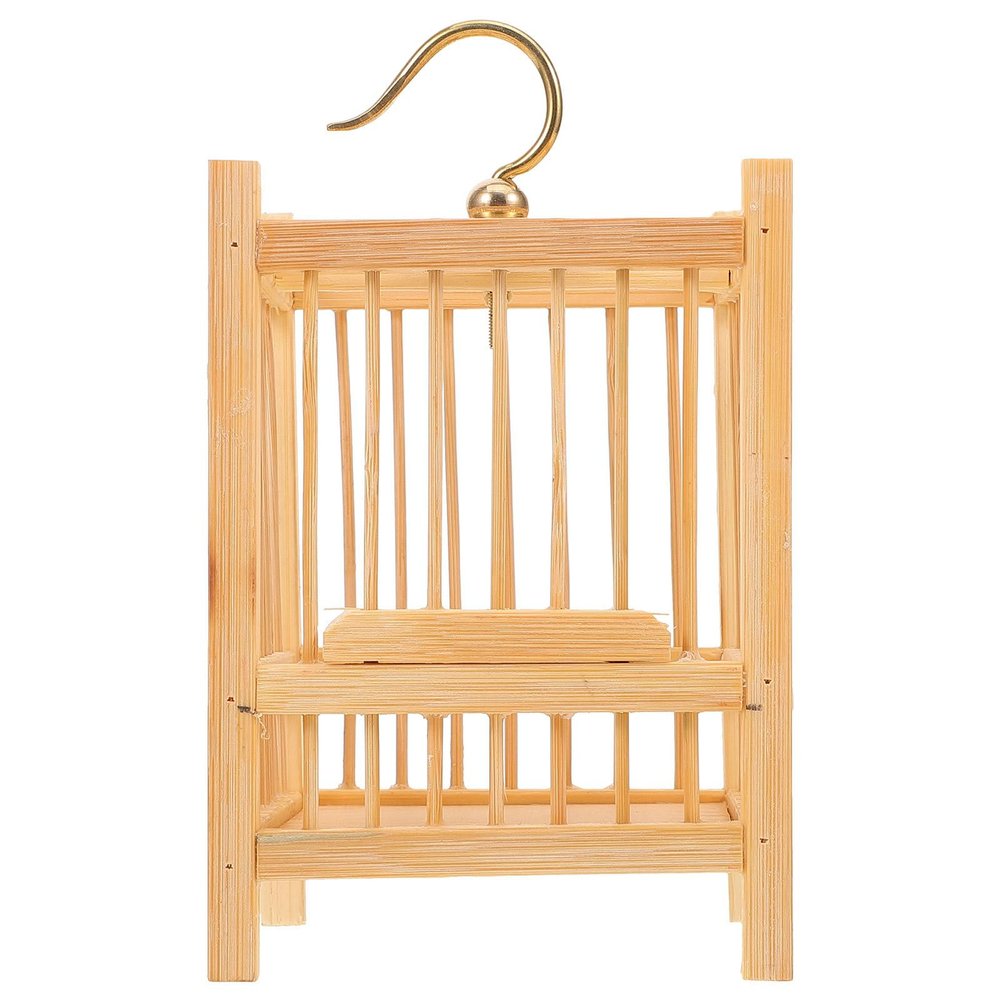 Homoyoyo Small Square Bamboo Insect Cage with Copper, Compact and Portable for Children, for Safely Keeping Grasshoppers and Crickets