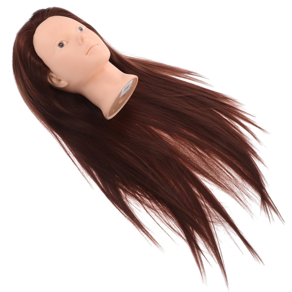 Hairdresser Mannequin Practice Head with Human Hair, Heat-Resistant