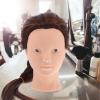 Hairdresser Mannequin Practice Head with Human Hair, Heat-Resistant view 4
