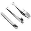 MUCKLILY 3-Piece Stainless Steel Tweezers for Safely Removing Pig Hair and Fish Bones, Silver-Colored view 1