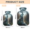 Small Hot Water Bottle with Soft Cover, Hand Warmer, Howling Wolf/Moon Designs, for Neck, Shoulders and Menstrual Cramps view 3