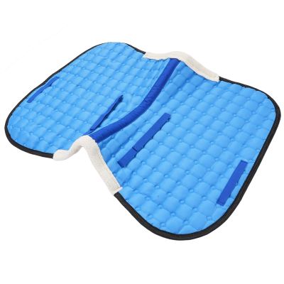 Tomantery Horse Saddle Pad, Breathable 3D-Cut Non-Slip Saddle Blanket, Polyester-Silk Cotton, Blue