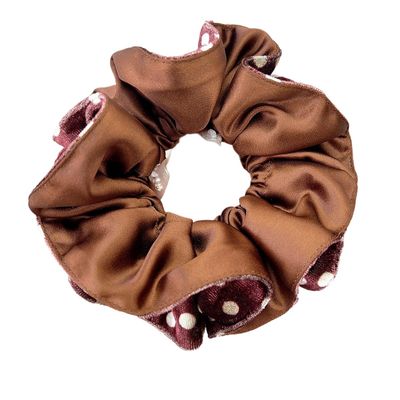 Vayliro Velvet Polka-Dot Scrunchie Hair Tie