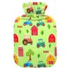 Medium Hot Water Bottle with Soft Cover, Cute Tractor Design view 1