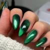 24 Sparkling Green Almond-Shaped Artificial Nails view 2