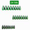24 Sparkling Green Almond-Shaped Artificial Nails view 3