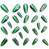 24 Sparkling Green Almond-Shaped Artificial Nails view 4