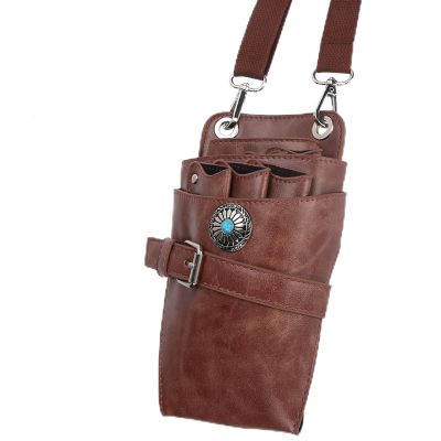 Xiuganpo Barber Scissor Pouch Holster, Large Capacity, Durable Retro Hardware for Salon and Home