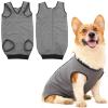 InfiniZer Dog Recovery Suit After Surgery, Wound Protection One-Piece (Gray, XL) view 1
