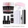 Gel Nail Extension Set, 15 ml, 7 Colors, with UV Lamp, File and Nail Clip view 2