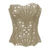 Generic Women's Corset Top, Medieval Breathable Mesh Shaping Bodysuit with Irregular Lace, Black view 4