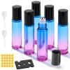 qjuwhua 10 mL Empty Roll-On Bottles, 6-Piece Gradient Glass Set view 1