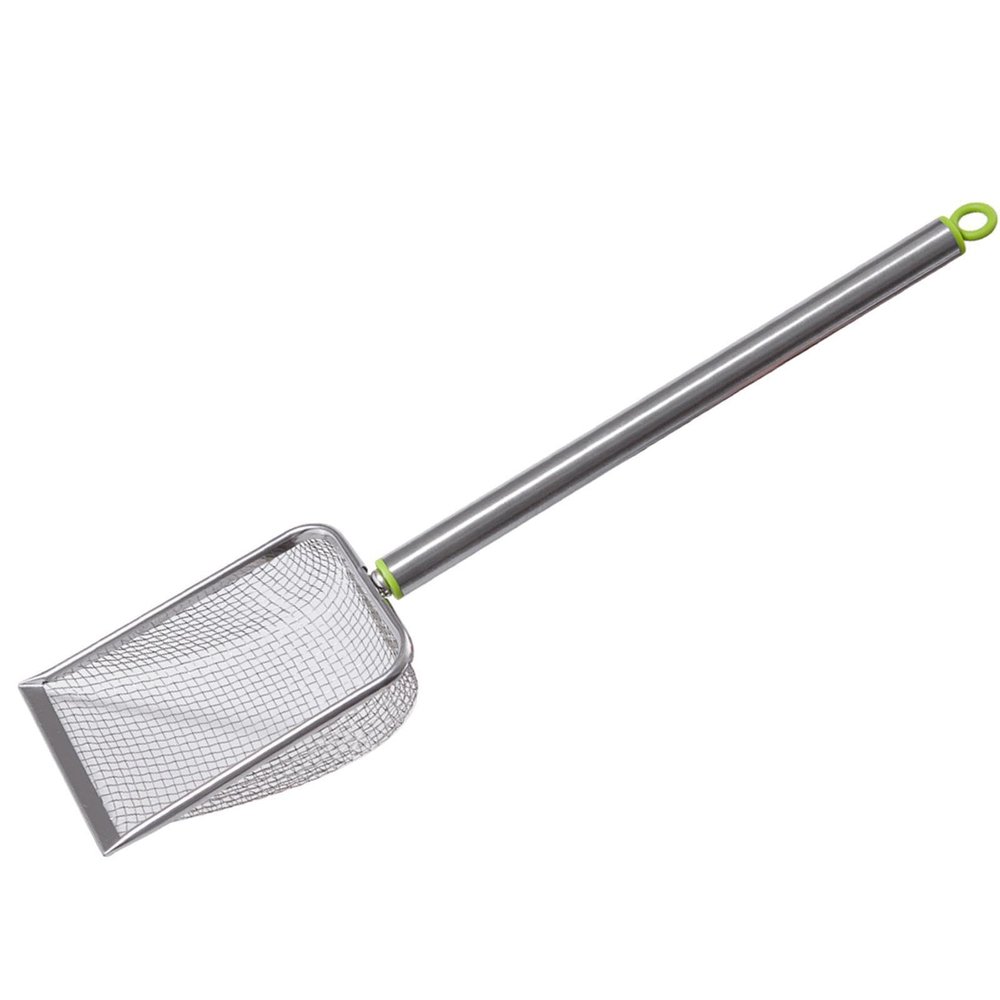 vreplrse Stainless Steel Cat Litter Scoop with Long Handle, 2.8 x 2.8 mm Mesh