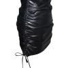 Women's Sexy Shiny PU Leather-Look Babydoll Mini Dress, Black, M view 4
