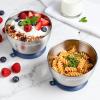 Greentainer 3-Piece Stainless Steel Baby Bowl Set with Suction Cups, Blue view 3