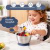 Greentainer 3-Piece Stainless Steel Baby Bowl Set with Suction Cups, Blue view 4