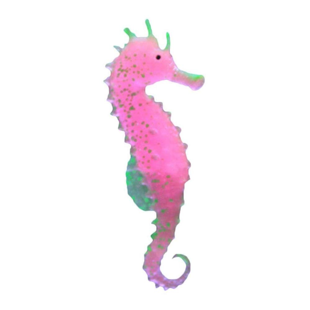 Silicone Glowing Seahorse Model for Aquarium and Pond - Pink Shine Effect