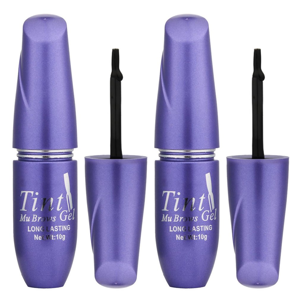 2-Pack Tattoo Eyebrow Gel, Natural-Looking Peel-Off Tint, Waterproof and Smudge-Proof, Lasts up to 3 Days, Brown