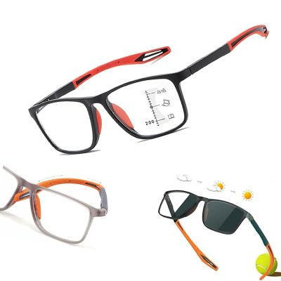 Smart Zoom Progressive Reading Glasses, Blue-Light Blocking, Red, 1.5x