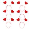 Beaupretty 6-Piece Heart Headbands, Valentine's Day Red Sequin Hair Accessories, Lightweight Party Headbands for Girls and Women view 1