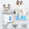 AQXONG 2.4 L Cat Water Fountain, Ultra-Quiet Pet Fountain with LED Light, 4-Stage Filtration, 3 Water Flow Modes and Automatic Dry-Run Protection view 2