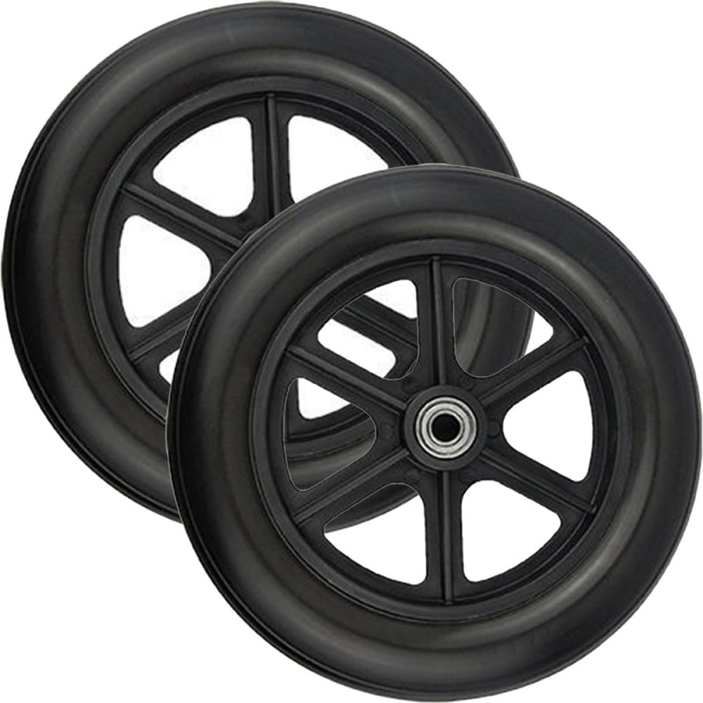 VICASKY 2-Pack 6-Inch Black Front Replacement Wheels for Wheelchairs and Walkers