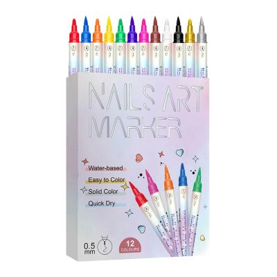12-Color 3D Nail Art Pen Set