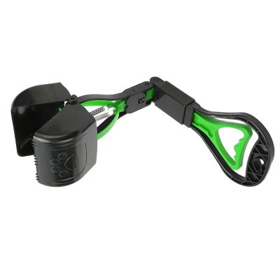 Qudinip Foldable Pet Pooper Scooper with Long Handle, Green