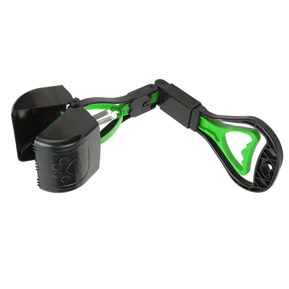 Qudinip Foldable Pet Pooper Scooper with Long Handle, Green