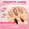 24-Piece Long Almond Press-On Nails, Maillard French, Leopard & 3D Gold Designs view 4