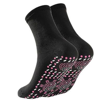 Vitalkompass Neuro Socks for Women and Men, Self-Warming Reflexology Massage Socks, Black, 1 Pair