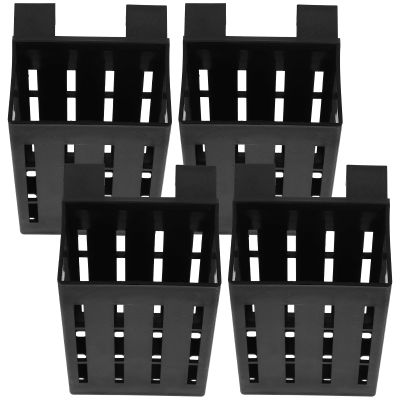 MUELODSIC Aquarium Plant Holders with Hole, Plastic, 4-Pack, Black