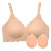 OMMITO Mastectomy Bra Set with Silicone Breast Forms, Beige, 1200 g view 1