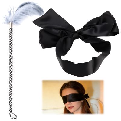 Soft Touch Feather Tickler & Satin Eye Mask Set
