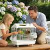 Clear Portable Bird Cage with Wooden Perch view 2