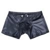 Men's Sexy PU Leather Boxer Briefs with Open-Crotch Design view 1