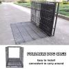 Foldable Metal Dog Crate, Extra-Large, with Double Doors, 2 Top Hooks, Removable Casters and Trays view 2