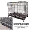 Foldable Metal Dog Crate, Extra-Large, with Double Doors, 2 Top Hooks, Removable Casters and Trays view 3
