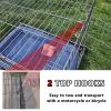 Foldable Metal Dog Crate, Extra-Large, with Double Doors, 2 Top Hooks, Removable Casters and Trays view 4