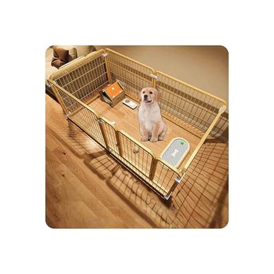 Dog Crate, Portable Sturdy Puppy Playpen, Foldable Indoor/Outdoor Pet Pen, Removable Fence for Small Dogs and Puppies (Gold, 120 x 60 x 60 cm)