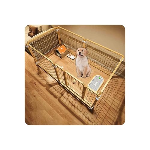 Dog Crate, Portable Sturdy Puppy Playpen, Foldable Indoor/Outdoor Pet Pen, Removable Fence for Small Dogs and Puppies (Gold, 120 x 60 x 60 cm)