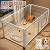 Dog Crate, Portable Sturdy Puppy Playpen, Foldable Indoor/Outdoor Pet Pen, Removable Fence for Small Dogs and Puppies (Gold, 120 x 60 x 60 cm) view 2