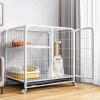 Dog Crate, Large Cat Cage with Litter Box and Wheels view 1