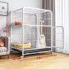 Dog Crate, Large Cat Cage with Litter Box and Wheels view 2