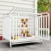 Large Escape-Proof Dog Crate with Locking Wheels, Galvanized Steel Frame, Skylight and Removable Tray (White, 95 x 65 x 85 cm) view 1