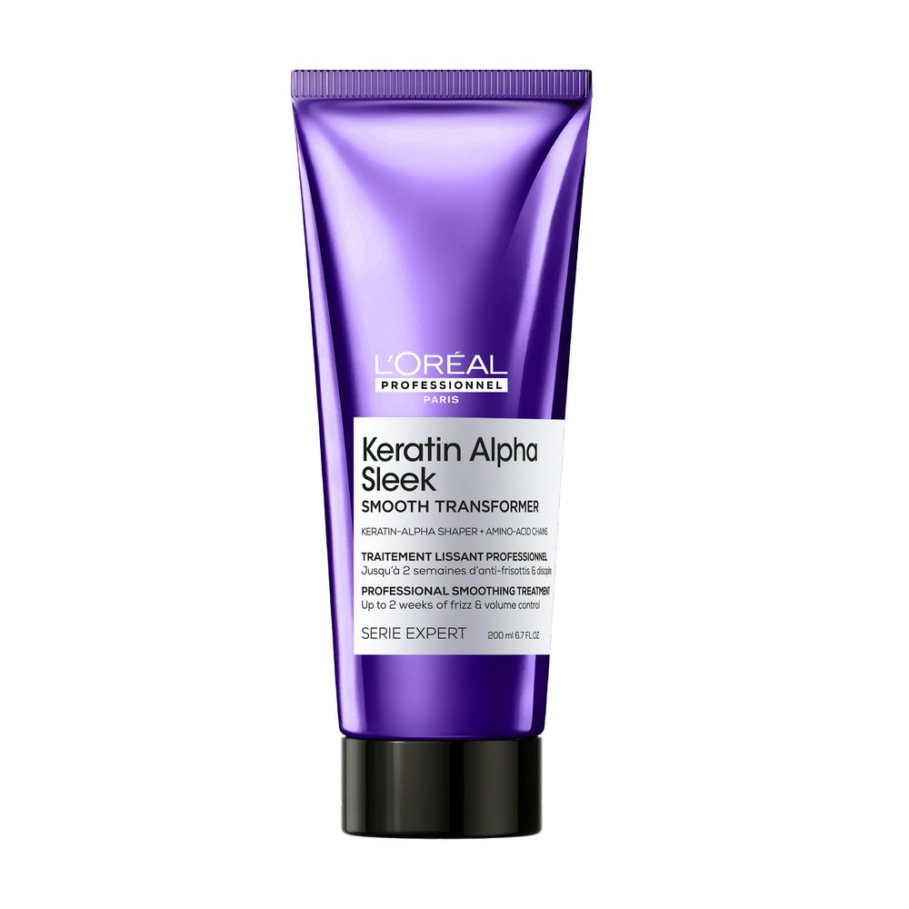L'Oréal Professionnel Keratin Alpha Sleek Smooth Transformer, Anti-Frizz Treatment, 200 mL