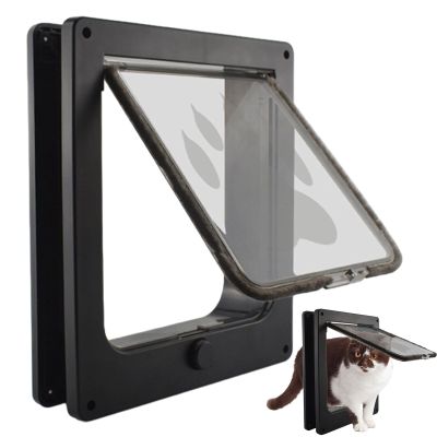Cat Flap with 4-Way Lock and Magnetic Closure