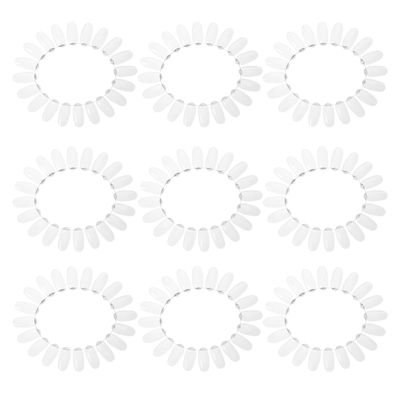 STOBAZA 20-Piece Oval Nail Art Display Wheel, Clear Plastic Nail Sample Display for Manicure Salons, DIY and Nail Studio Training