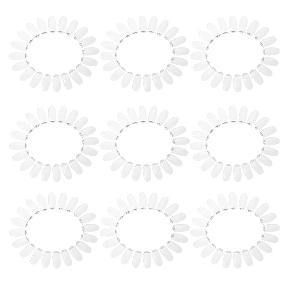 STOBAZA 20-Piece Oval Nail Art Display Wheel, Clear Plastic Nail Sample Display for Manicure Salons, DIY and Nail Studio Training