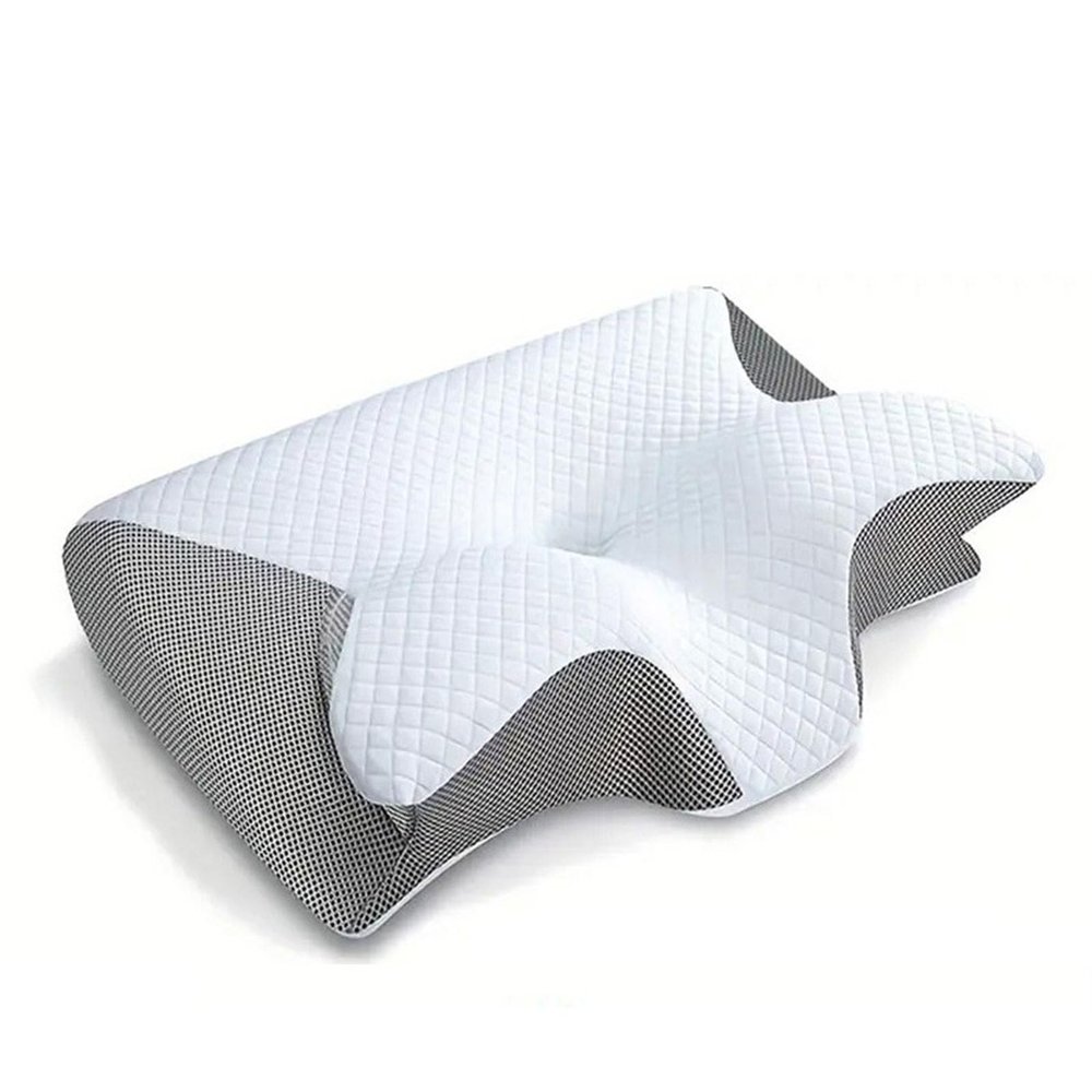 WSFYTAM Orthopedic Neck Therapy Pillow for Sleep Apnea, Snoring and Neck Support, Removable and Washable, Gray